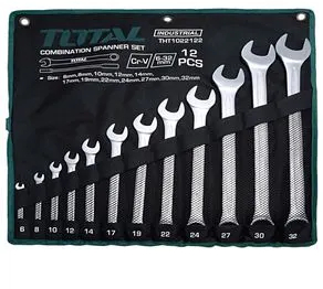 Set 12 chei combinate fixe/inelare TOTAL Industrial - 6-32m - TOTAL - SET 12 CHEI COMBINATE FIXE/INELARE - 6-32MM INDUSTRIAL 