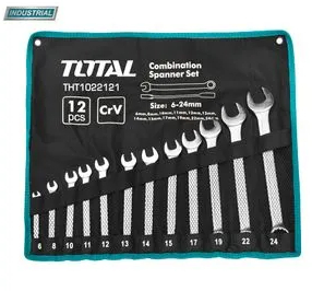 Set 12 chei combinate TOTAL Industrial - 6-24mm - TOTAL - SET 12 CHEI COMBINATE - 6-24MM INDUSTRIAL 