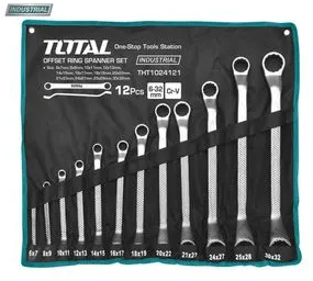 Set 12 chei inelare cu cot TOTAL Industrial - 6-32mm - TOTAL - SET 12 CHEI INELARE CU COT - 6-32MM INDUSTRIAL 