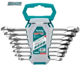 Set 8 chei combinate cu clichet TOTAL Industrial - TOTAL - SET 8 CHEI COMBINATE CU CLICHET INDUSTRIAL 