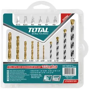 Set burghie pentru metal/beton si bituri Total - 16 buc - TOTAL - SET BURGHIE PENTRU METAL/BETON SI BITURI 16 BUC 