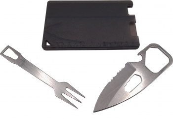 Set tacamuri pentru camping si drumetii IdeallStore® cutit si furculita multifunctional 8.5 cm 