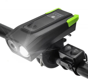 Far LED pentru bicicleta sau trotineta 10W claxon incarcare USB bk-1718 
