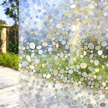 Folie semi-transparenta pentru geam cu efect 3D lucios imitatie piatra autoadeziva 60 x 300 cm 