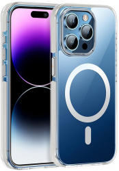 Husa de protectie din policarbonat Hoco Magnetic Dual-Color Case pentru iPhone 15 - Alb 