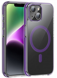 Husa de protectie din policarbonat Hoco Magnetic Dual-Color Case pentru iPhone 15 Plus - Mov 