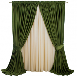 Set de 2 draperii din catifea verde olive cu rejansa semiopace 140x250 cm 