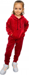 Trening Copii Catifea Unisex Rosu 5 Ani - 110 CM 