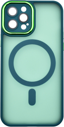 Husa tip MagSafe Camera Protection Matte Silicon pentru iPhone 14 Plus Verde Inchis 