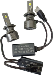 Set 2 Becuri Auto H7 Led V68 Canbus 180W 6000K 16000 lm 