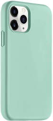 Husa din silicon compatibila cu iPhone 15 Pro Max silk touch interior din microfibra camera bump Verde Menta 