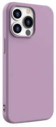 Husa din silicon compatibila cu iPhone 15 Pro silk touch interior din microfibra camera bump Mov Lila 