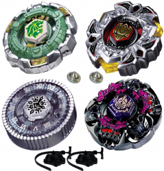 Pachet titirezi 4D DEFENSE 4 buc+2 lansatoare+2 varfuri metalice BB106 Fang Leone BB114 Variares BB104 Basalt Horogium BB80 Gravity 