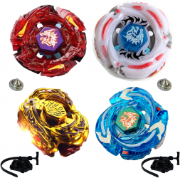 Pachet titirezi 4D LDRAGO Attack 4 buc. + 2 lansatoare + 2 varfuri metalice BB88 Meteo BB98 Assaul.T BB98R Rush 3013H Gold 