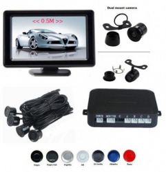 Senzori parcare cu camera video si display LCD de 4.3 T24 Argintiu 