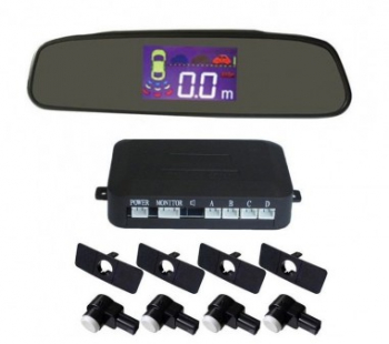Senzori parcare cu display in oglinda S502 tip OEM de 16.5mm Alb 