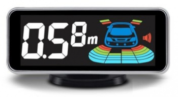 Senzori parcare fata spate cu temporizare cu 6 senzori si display LCD Rosu 