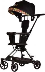 Carucior bebe cu copertina retractabila model pentru copii intre 6 si 36 luni Negru Sport Pliabil Cos depozitare 2 roti pivotante si b 
