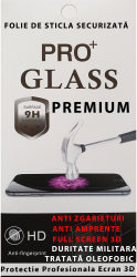 Folie de sticla Iphone X ProGlass Premium Full glue Margini Negre Sticla securizata 9H Ultra HD 