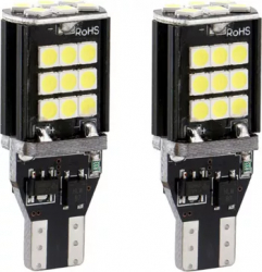 Set 2 x Becuri auto LED SMD T 15 15W Canbus 24LED 