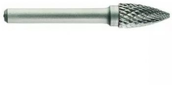 Freza din carbura de tungsten forma G - arcuita cu cap ascutit tais dublu incrucisat 16 d2 6 L 70 l2 30 Tivoly 
