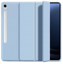 Husa Ultra Slim pt. Samsung Galaxy Tab S9 FE 10.9 inch Silicon TPU Smart Cover cu Suport - Ice Blue 