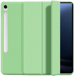 Husa Ultra Slim pt. Samsung Galaxy Tab S9 FE 10.9 inch Silicon TPU Smart Cover cu Suport - Verde Menta 