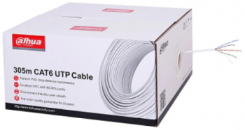 Cablu utp Cat 6 cupru integral rezistent la foc 0.53mm rola 305 m pentru supraveghere si date PFM920I-6UN-C-V2 Dahua 