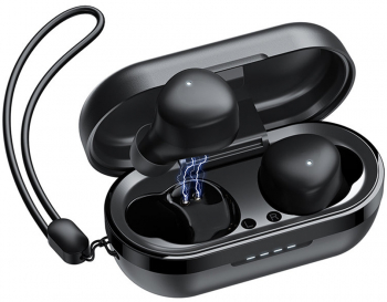 Casti Interfata Bluetooth TWS In ear Silicon Wireless Earphones P40 Negru 
