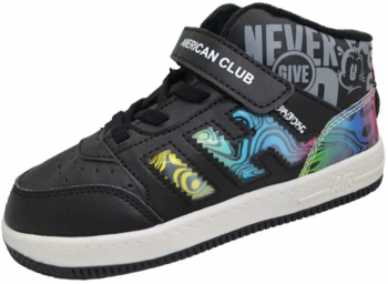 Ghete imblanite pentru baieti American Club BD24 22-N-23 Negru 