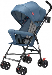 Carucior sport Clasic Albastru Pentru copii intre 6 si 36 luni Pliabil Cu copertina pentru protectie UV 8 roti 4 roti pivotante in fa 
