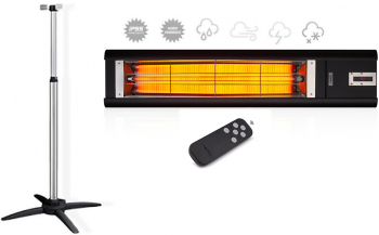 Stand cu Veito AERO S 2 5kW Incalzitor Electric Infrarosu Terasa Interior-Exterior fibra Carbon Aluminiu Termostat Timer 2 trepte 