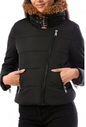 Geaca dama Sabina imblanita scurta poliester negru L 