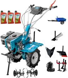 Motocultor Profesional Dakard HS 1000B New 7 CP Capota cu Far Remorca DKD Ly 500 Roti Metalice Plug Arat Rarita Fixa Prasitoare Plug Cartofi 