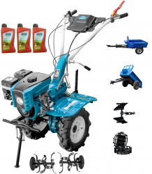 Motocultor Profesional Dakard HS 1000B New 7 CP Capota cu Far Remorca Dkd Ly 500 Roti Metalice Plug Reversibil 