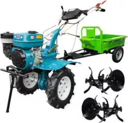 Motocultor Profesional Dkd Hs 1000B cu Remorca 500Kg 