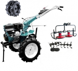 Motocultor Profesional DKD HS 1100D 16 Cp Latime de Lucru 80 - 120 Cm. Cositoare Rotativa cu Tamburi 90Cm. Roti Cauciuc 400/8 