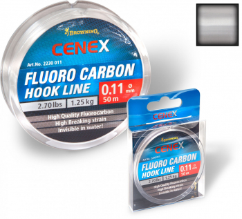 Fir MMT Browning Cenex Fluoro Carbon Hook Line 0.13mm 1.60kg 50m Transparent