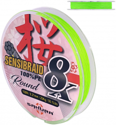 Fir MMT Sakura Sensibraid 8X 0.15mm 11kg 150m Chartreuse 