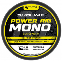 Fir Monofilament MMT Nytro 100m Sublime Power Rig Mono Diametru fir 0.13mm Dimensiune rola 100m Rezistenta la nod 1.5kg 