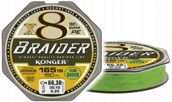 Fir Textil MMT Konger Braider X8 0.06mm 4.9kg 150m Fluo Green 