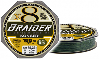 Fir Textil MMT Konger Braider X8 0.14mm 17.5kg 150m Olive Green 