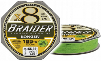 Fir Textil MMT Konger Braider X8 0.25mm 30.1kg 150m Fluo Green 