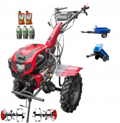 Motocultor Profesional Weima Wm 1100FE-6 Viteze Motor 16Cp Pornire Electrica cu Diferential. Remorca Dkd Ly 1000 