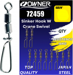 Vartej Agrafa MMT Owner Amaz 72459 No.18 10.3kg Sinker Hook W Crane 10buc 