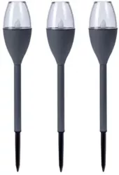 Set 3 lampi iluminat solar ProGarden plastic 38x6.5 cm negru