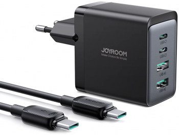 Incarcator de Retea 2 x Type-C 2 x USB 67W + cablu Type-C 100W I112 Negru