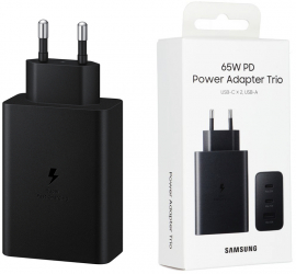 Incarcator Priza 2x TypeC/USB PPS PD 65W QC 3.0 AFC FCP Samsung EPT6530NBEGEU Black Blister Packing 