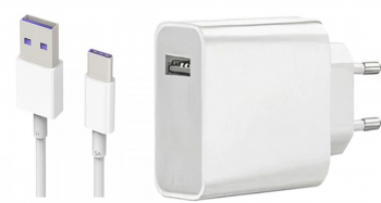 Incarcator retea Super Fast Charger pentru Xiaomi 33W si cablu date usb c 1m Alb 