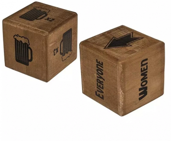 Set 2 zaruri XXL din lemn pentru petreceri adulti 18 cm Gonga® Maro 
